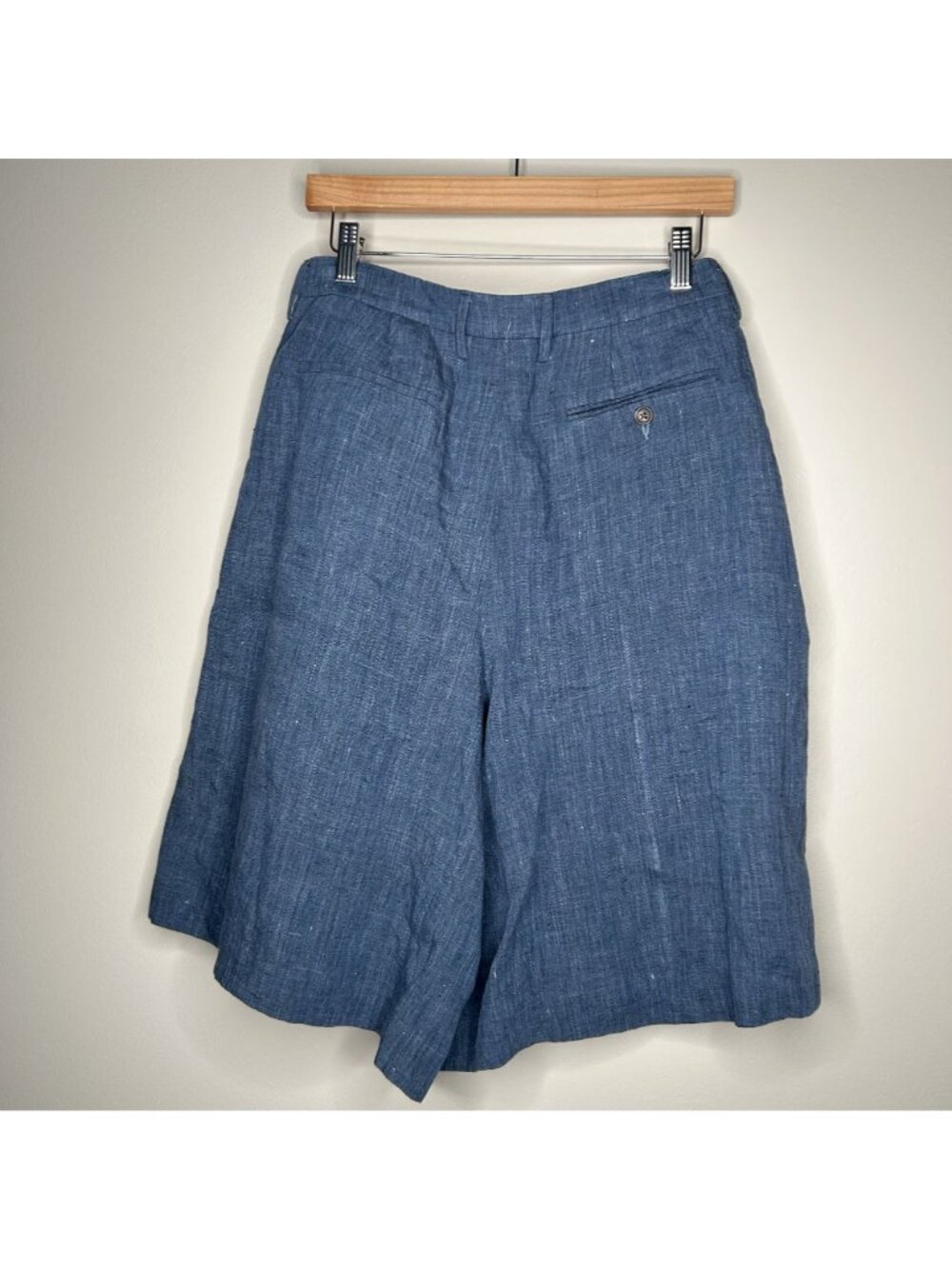 R13 Pleated Indigo Blue 100% Linen Culottes Women's Size 26 - Picture 7 of 9